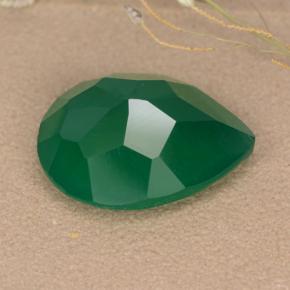 Agate vert moyen naturelle en forme de poire, 6,48 ct, translucide