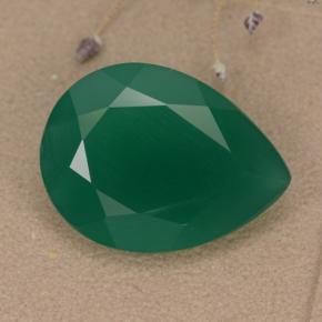 Agate vert naturelle en forme de poire, 5,93 ct, translucide