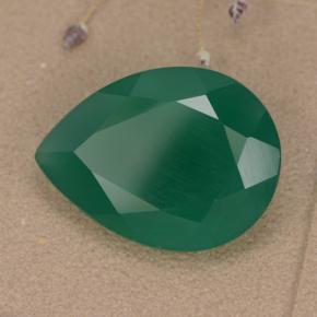 Agate vert naturelle en forme de poire, 5,93 ct, translucide
