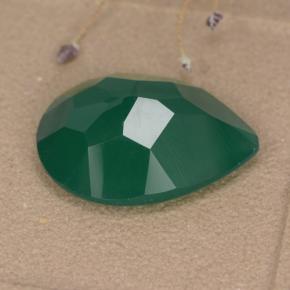 Agate vert naturelle en forme de poire, 5,93 ct, translucide