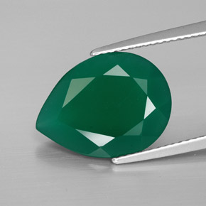 Agate vert naturelle transparent, 5,16 ct, transparent / translucide