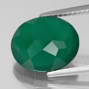 Agate vert naturelle transparent, 4,42 ct, transparent / translucide