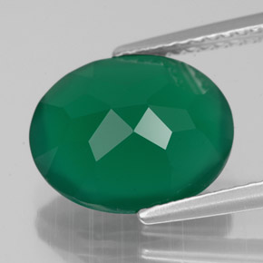 Agate vert naturelle transparent, 3,75 ct, transparent / translucide