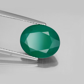 Agate vert naturelle transparent, 3,65 ct, transparent / translucide