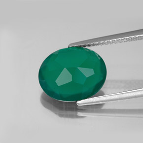 Agate vert naturelle transparent, 3,65 ct, transparent / translucide
