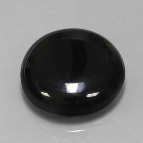 Agate noir naturelle coupe roude, 18,29 ct, opaque