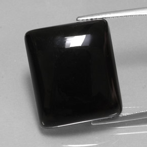Agate noir naturelle baguette, 23,85 ct, opaque