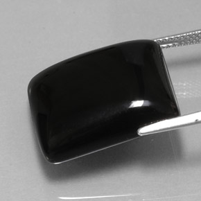 Agate noir naturelle baguette, 23,85 ct, opaque