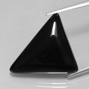 Agate noir naturelle trillion, 16,78 ct, opaque