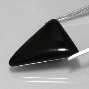 Agate noir naturelle trillion, 16,78 ct, opaque