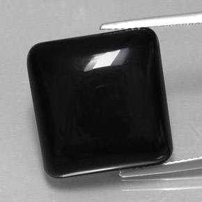 Agate noir naturelle carré, 21,98 ct, opaque