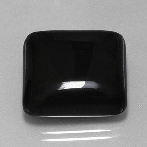 Agate noir naturelle carré, 21,98 ct, opaque