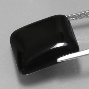 Agate noir naturelle carré, 21,98 ct, opaque