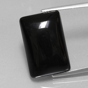 Agate noir naturelle baguette, 19,22 ct, opaque