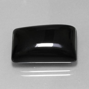 Agate noir naturelle baguette, 19,22 ct, opaque