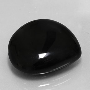 Agate Noire naturelle En forme de poire, 18.23 ct, Opaque