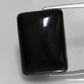 Agate noir naturelle baguette, 18,30 ct, opaque