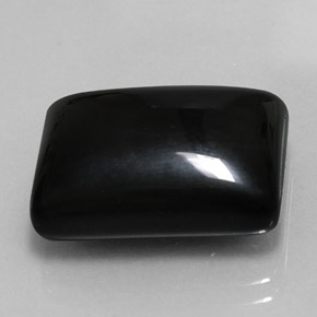 Agate noir naturelle baguette, 18,30 ct, opaque