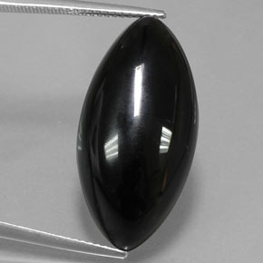Agate noir naturelle marquise, 20,63 ct, opaque