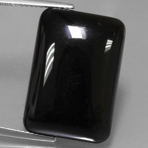 Agate noir naturelle baguette, 22,39 ct, opaque