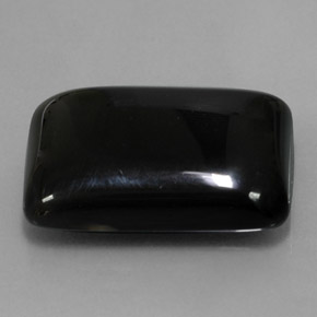 Agate noir naturelle baguette, 22,39 ct, opaque