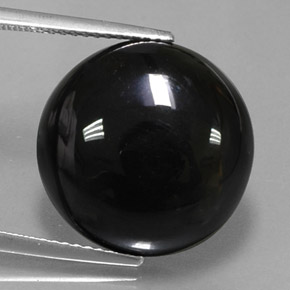 Agate noir naturelle coupe roude, 15,06 ct, opaque