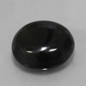 Agate noir naturelle coupe roude, 15,06 ct, opaque