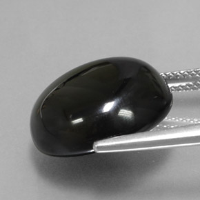 Agate noir naturelle coupe roude, 15,06 ct, opaque