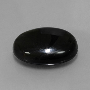 Agate noir naturelle coupe ovale, 10,17 ct, opaque