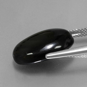 Agate noir naturelle coupe ovale, 10,17 ct, opaque
