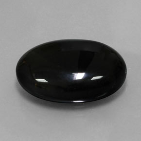 Agate noir naturelle coupe ovale, 14,26 ct, opaque