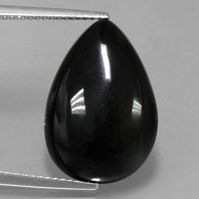 Agate Noire naturelle En forme de poire, 10.43 ct, Opaque