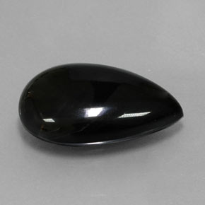 Agate Noire naturelle En forme de poire, 10.43 ct, Opaque