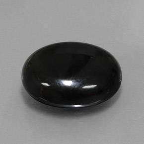 Agate noir naturelle coupe ovale, 10,40 ct, opaque