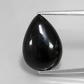 Agate noir naturelle en forme de poire, 11,73 ct, opaque