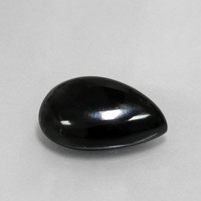 Agate noir naturelle en forme de poire, 11,73 ct, opaque