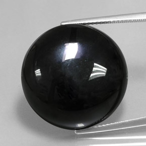 Agate noir naturelle coupe roude, 36,81 ct, opaque