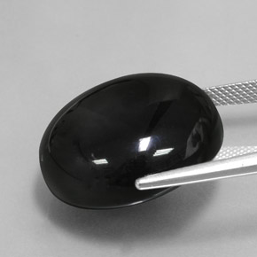 Agate noir naturelle coupe roude, 36,81 ct, opaque