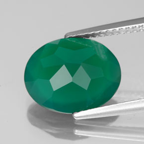 Agate vert naturelle transparent, 3,80 ct, transparent / translucide