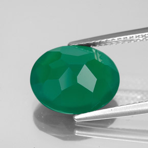 Agate vert naturelle transparent, 4,24 ct, transparent / translucide