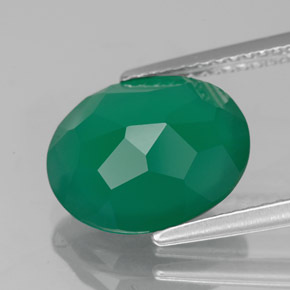 Agate Vert naturelle Transparent, 3.80 ct, Transparent / Translucide