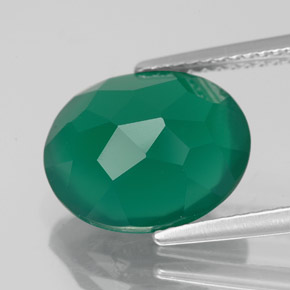 Agate vert naturelle transparent, 4,46 ct, transparent / translucide
