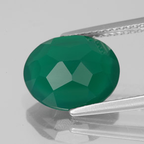 Agate vert naturelle transparent, 3,73 ct, transparent / translucide
