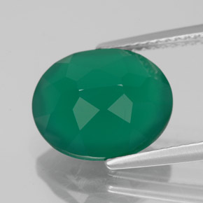 Agate vert naturelle transparent, 4,55 ct, transparent / translucide