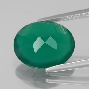 Agate vert naturelle transparent, 3,75 ct, transparent / translucide