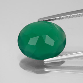 Agate vert naturelle transparent, 2,98 ct, transparent / translucide