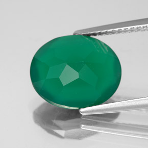 Agate vert naturelle transparent, 4,23 ct, transparent / translucide