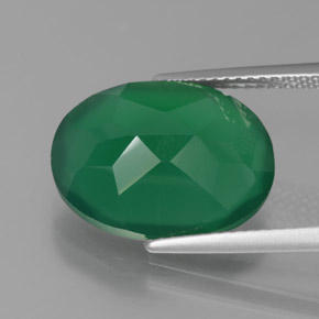 Agate vert naturelle transparent, 7,75 ct, transparent / translucide
