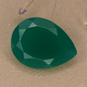 Agate vert naturelle en forme de poire, 7,18 ct, translucide