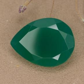 Agate vert naturelle en forme de poire, 7,18 ct, translucide